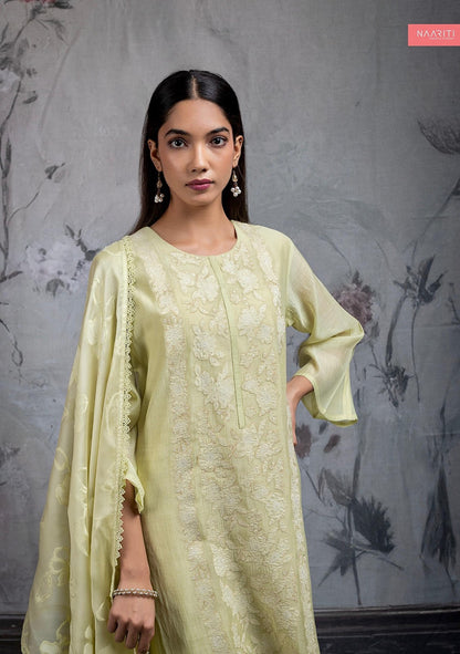 Nozomi Naariti Mul Chanderi Pant Style Suits Manufacturer