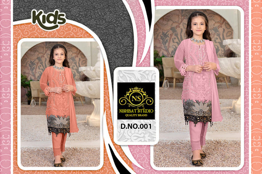 Ns-001 Nishbat Studio Fox Georgette Girls Pakistani Readymade Suit Manufacturer Gujarat