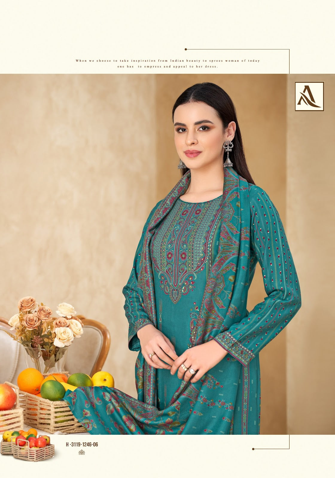 Nuhira Alok Viscose Pashmina Suits Wholesale Price
