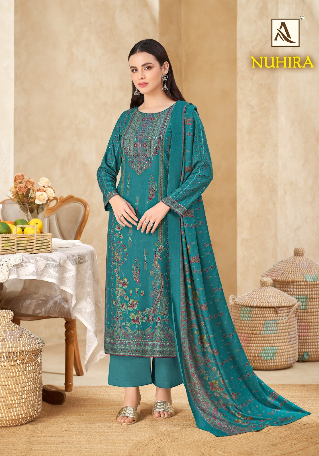 Nuhira Alok Viscose Pashmina Suits Wholesale Price
