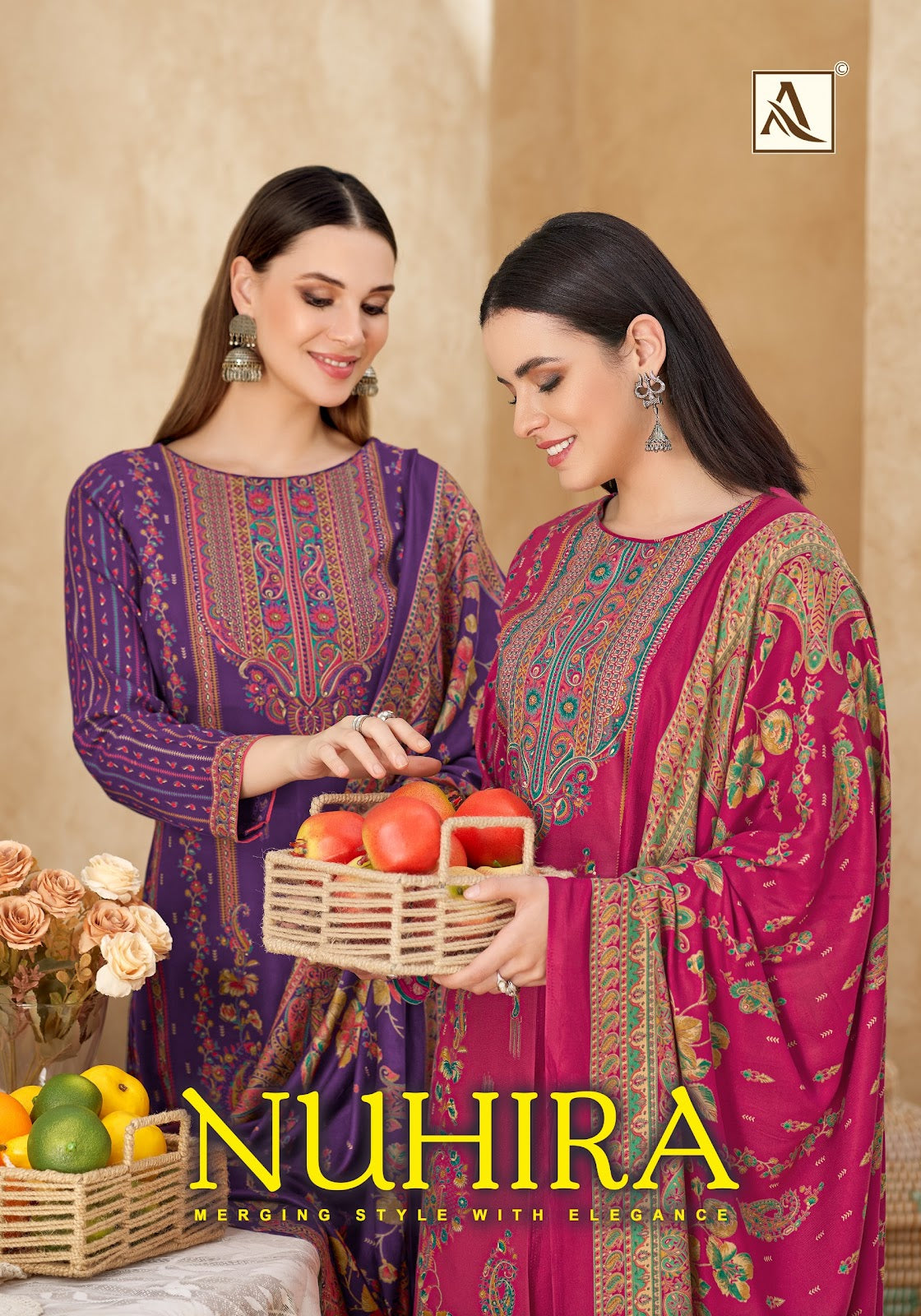 Nuhira Alok Viscose Pashmina Suits Wholesale Price