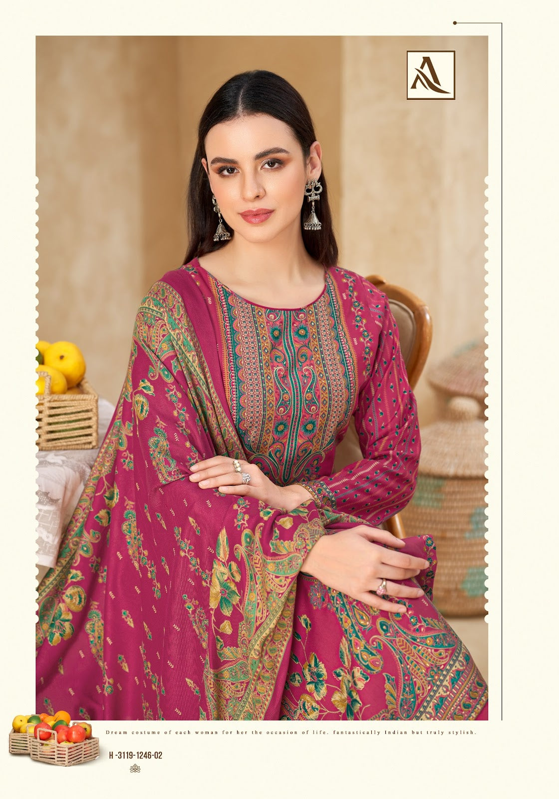 Nuhira Alok Viscose Pashmina Suits Wholesale Price