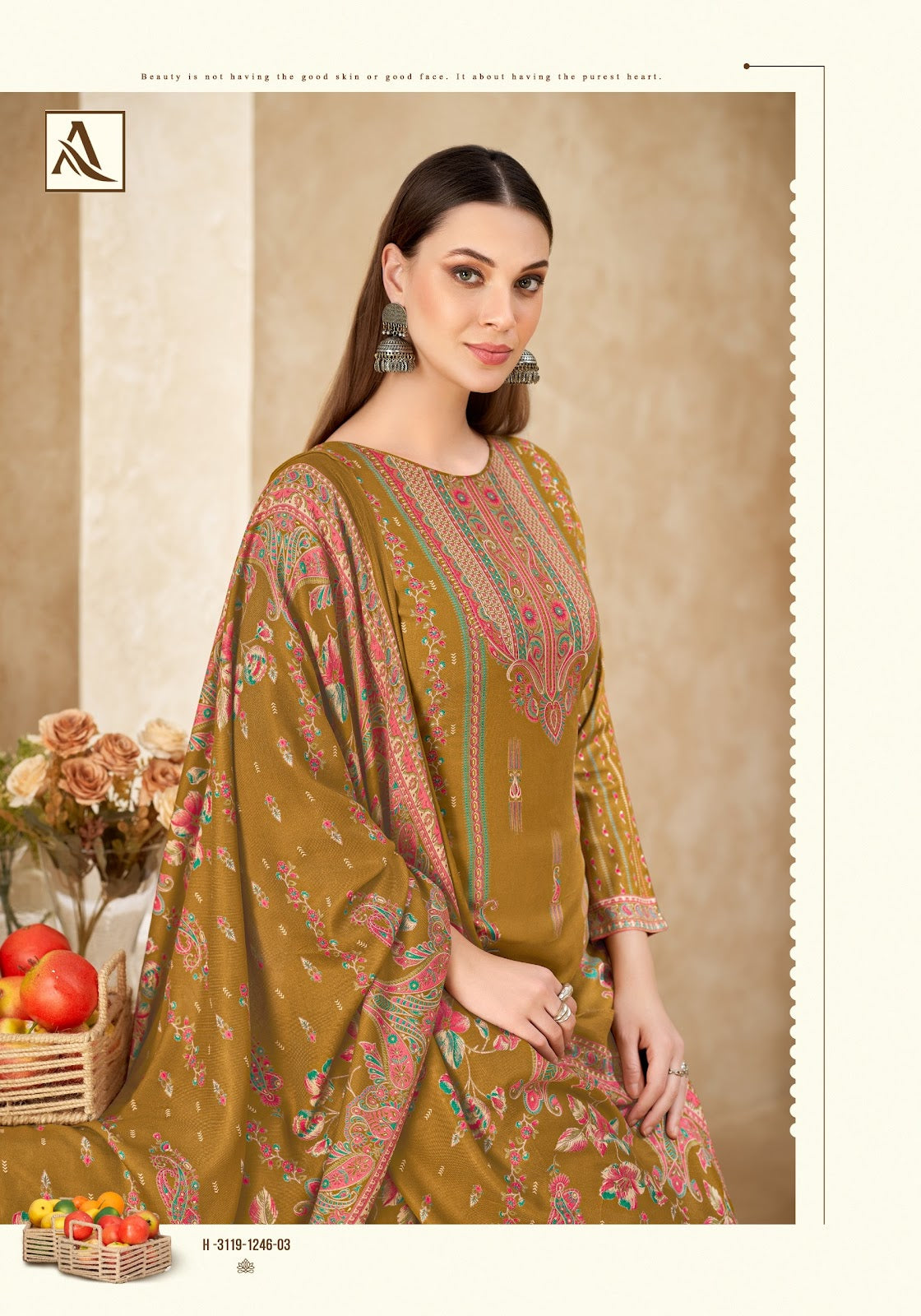 Nuhira Alok Viscose Pashmina Suits Wholesale Price