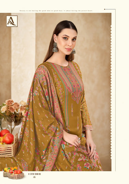 Nuhira Alok Viscose Pashmina Suits Wholesale Price