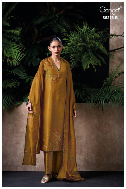 Nuhira S5278 Ganga Bemberg Silk Pant Style Suits Wholesale Price
