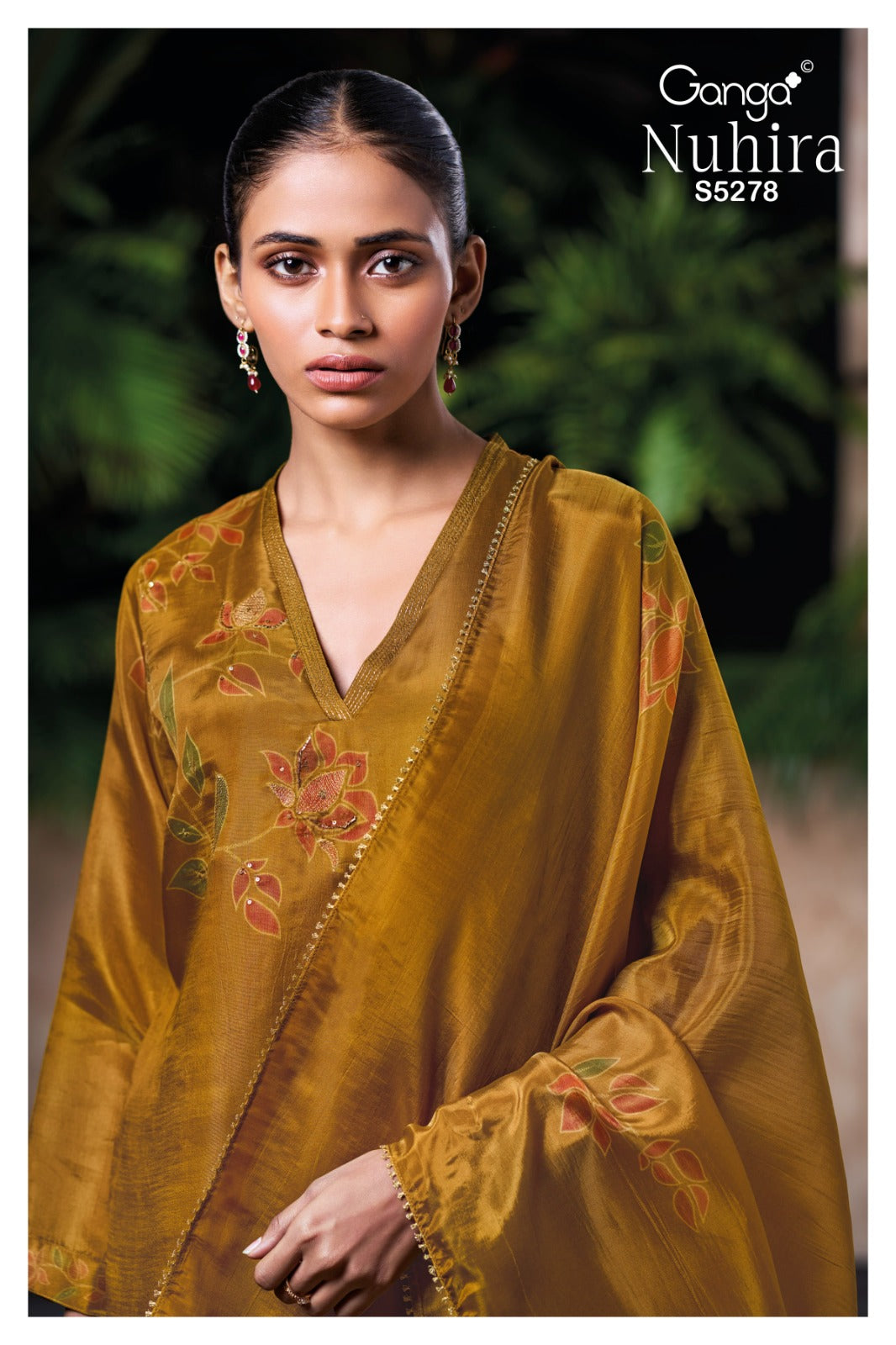 Nuhira S5278 Ganga Bemberg Silk Pant Style Suits Wholesale Price