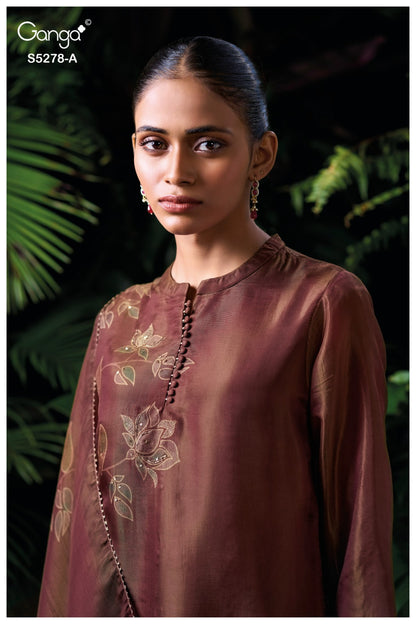 Nuhira S5278 Ganga Bemberg Silk Pant Style Suits Wholesale Price