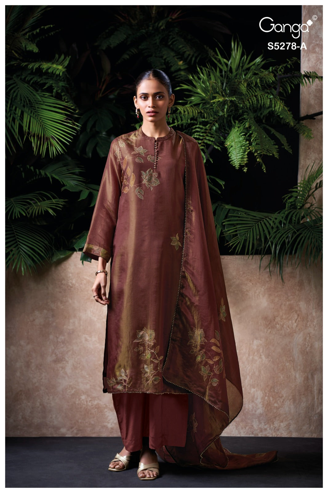 Nuhira S5278 Ganga Bemberg Silk Pant Style Suits Wholesale Price
