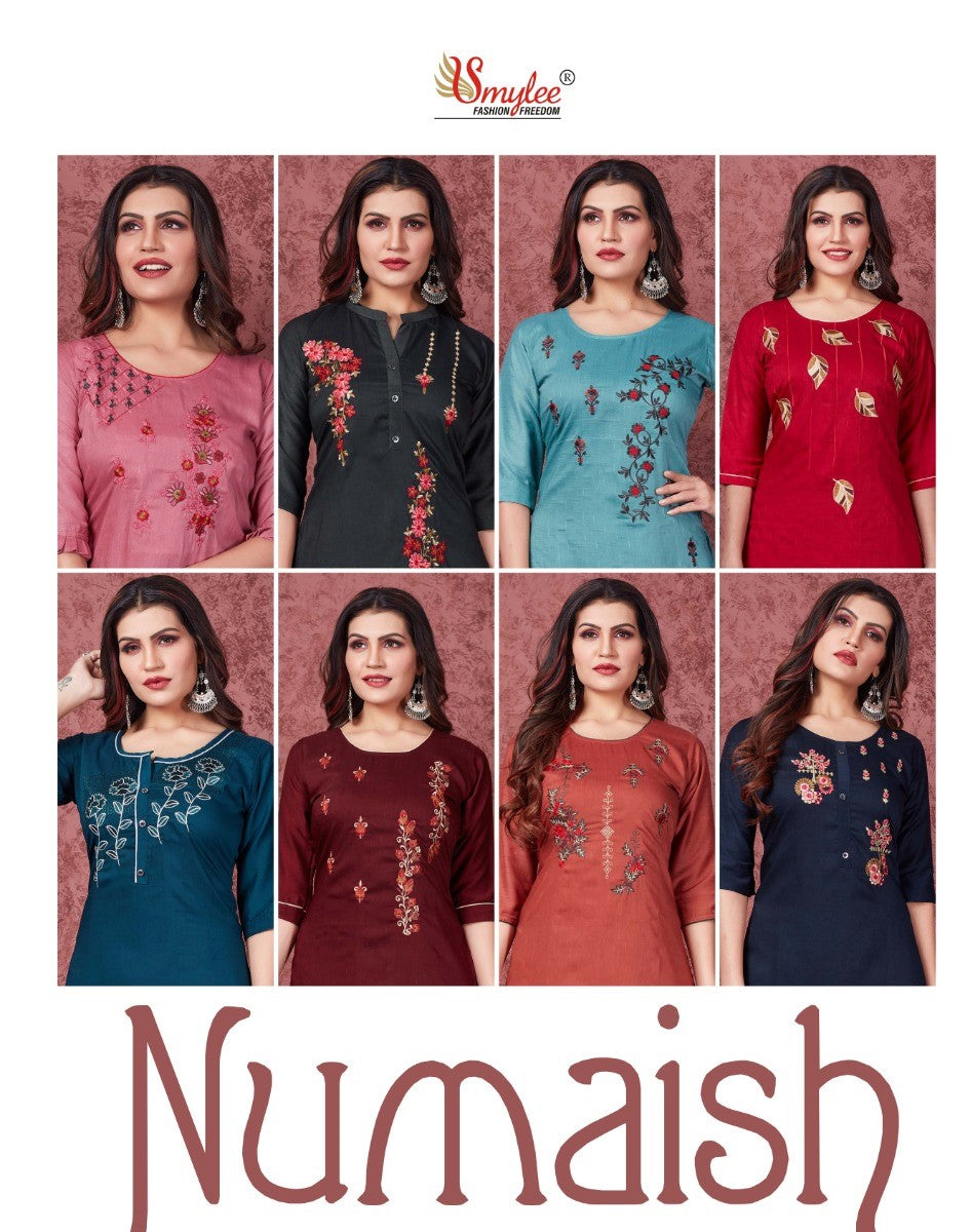 Numaish Smylee Silky Straight Cut Kurtis Manufacturer Gujarat