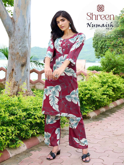 Numaish Vol 4 Shreen Hinaya Rayon 14Kg Co Ord Set Exporter Gujarat