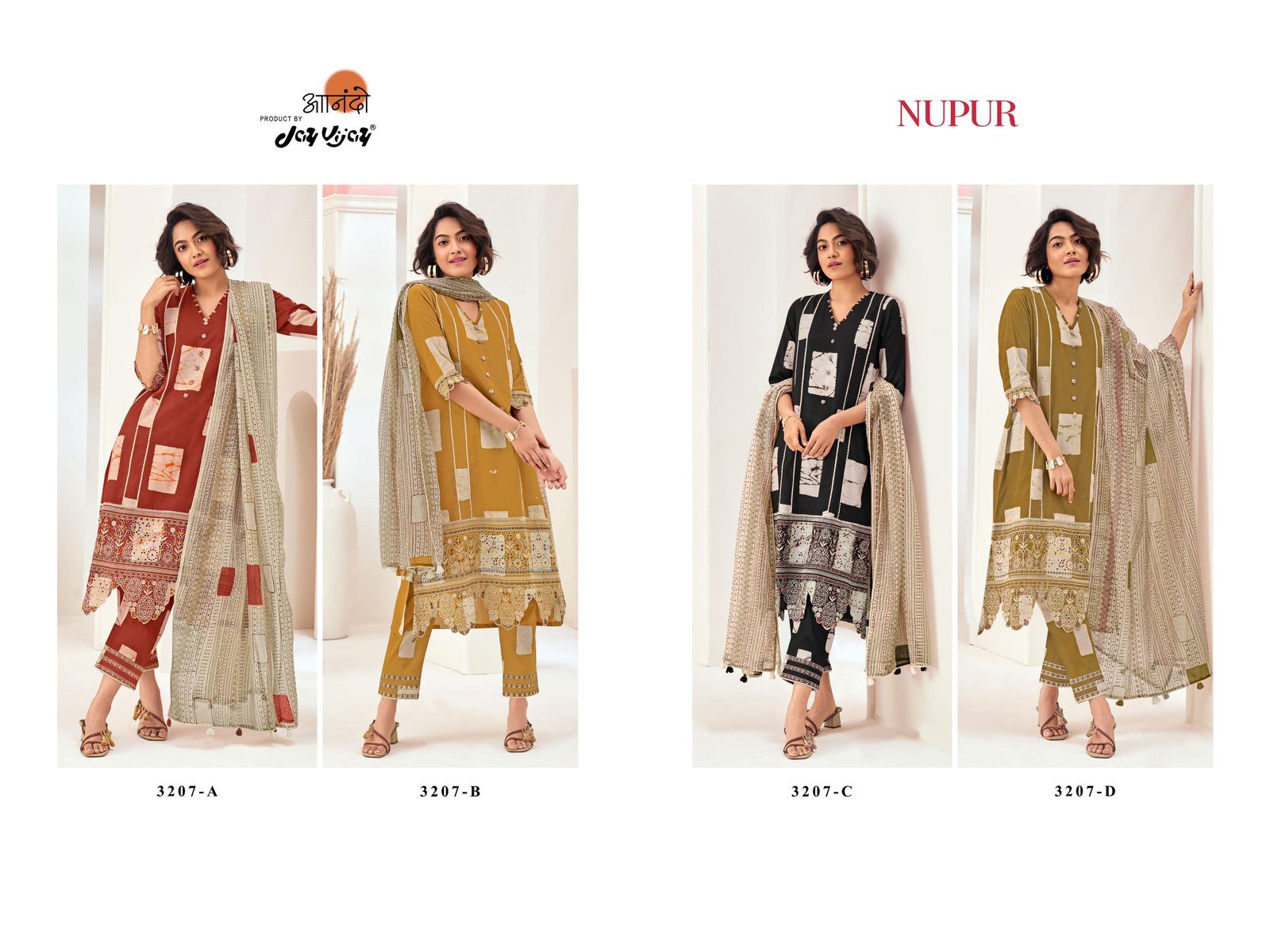 Nupur 3207 Jay Vijay Cotton Pant Style Suits Exporter Gujarat