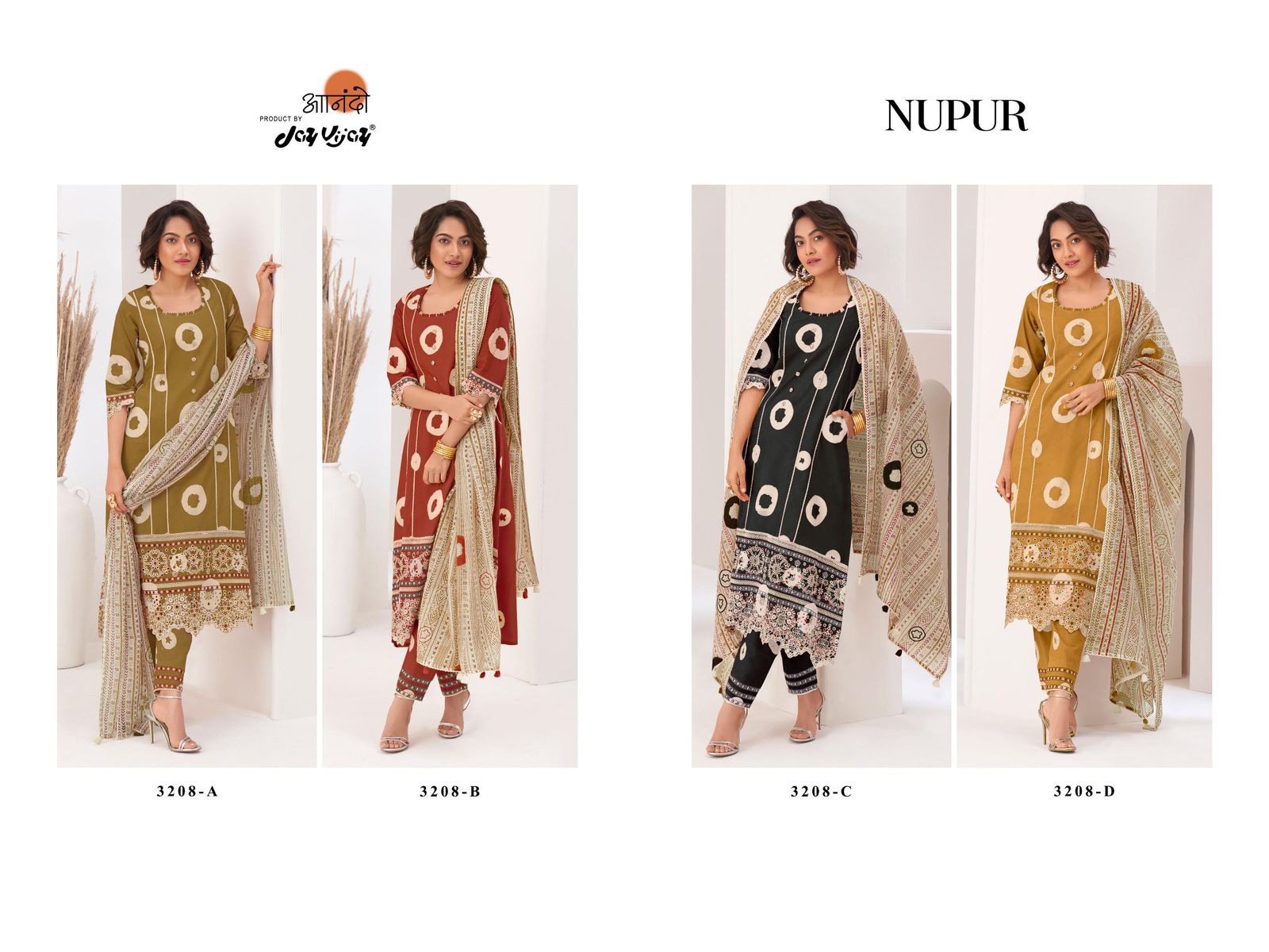 Nupur 3208 Jay Vijay Cotton Pant Style Suits Supplier Gujarat