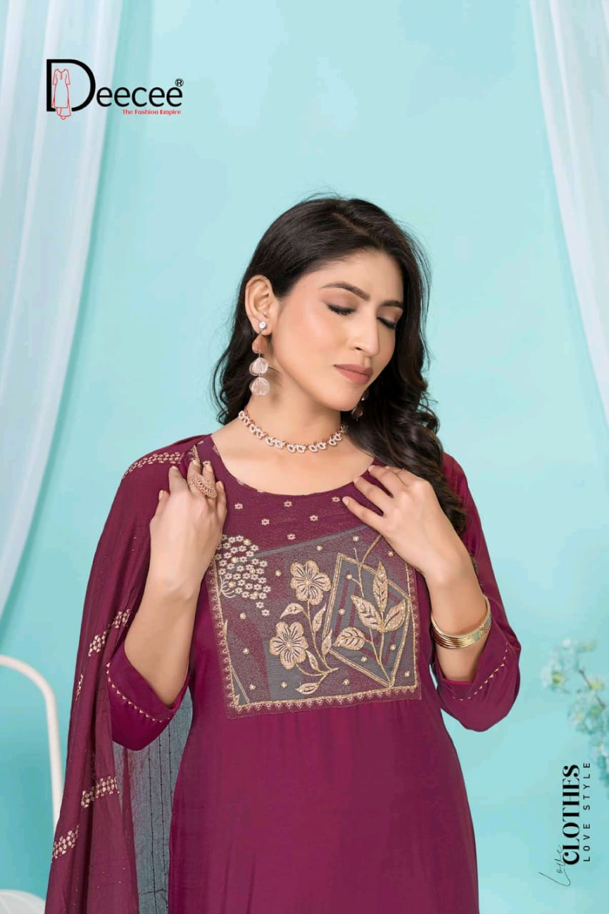 Nupur Deecee Roman Silk Readymade Pant Style Suits Manufacturer