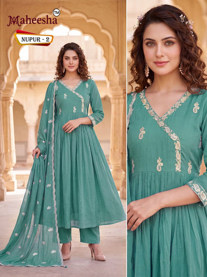 Nupur Maheesha Chiffon Readymade Anarkali Suits Manufacturer Gujarat