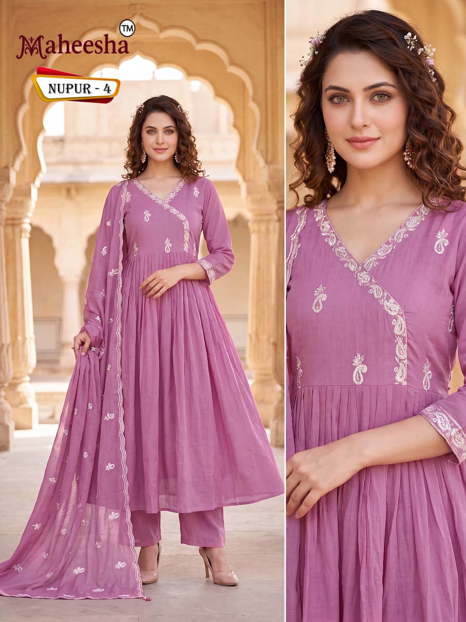 Nupur Maheesha Chiffon Readymade Anarkali Suits Manufacturer Gujarat