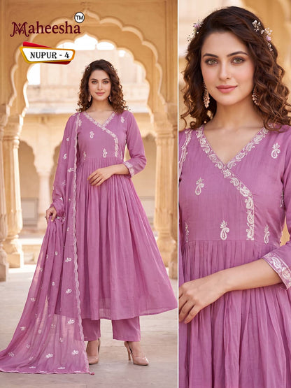 Nupur Maheesha Chiffon Readymade Anarkali Suits Manufacturer Gujarat