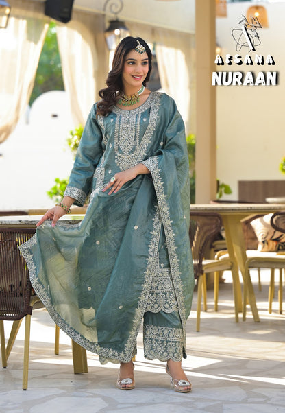Nuraan Afsana Crush Readymade Pant Style Suits Manufacturer Gujarat
