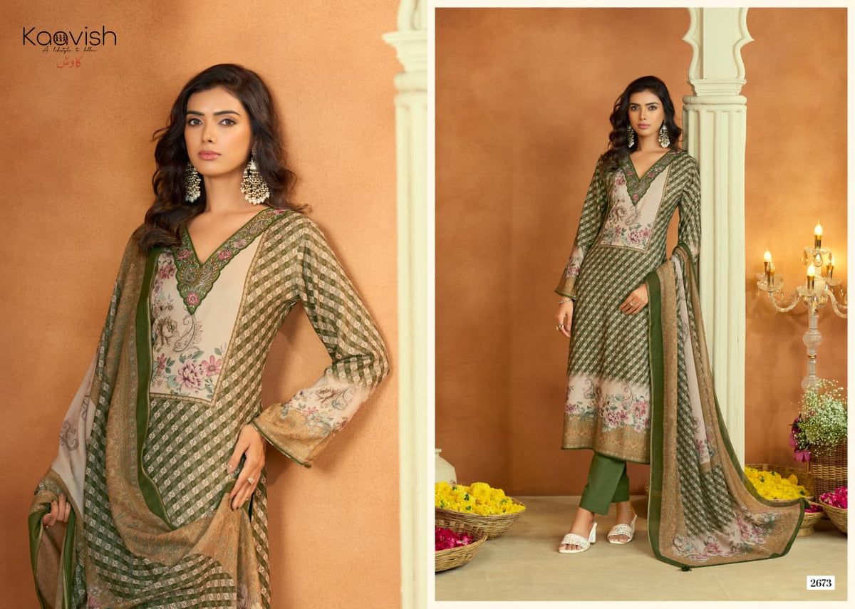 Nurah Kaavish Viscose Pashmina Suits Exporter