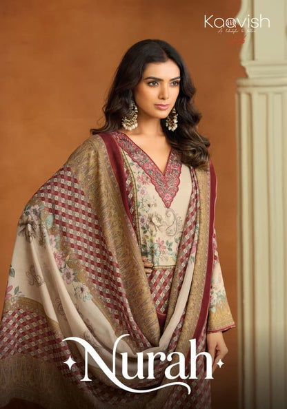 Nurah Kaavish Viscose Pashmina Suits Exporter