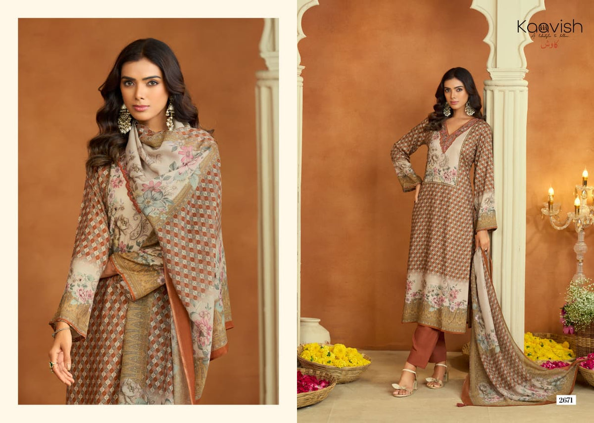 Nurah Kaavish Viscose Pashmina Suits Exporter