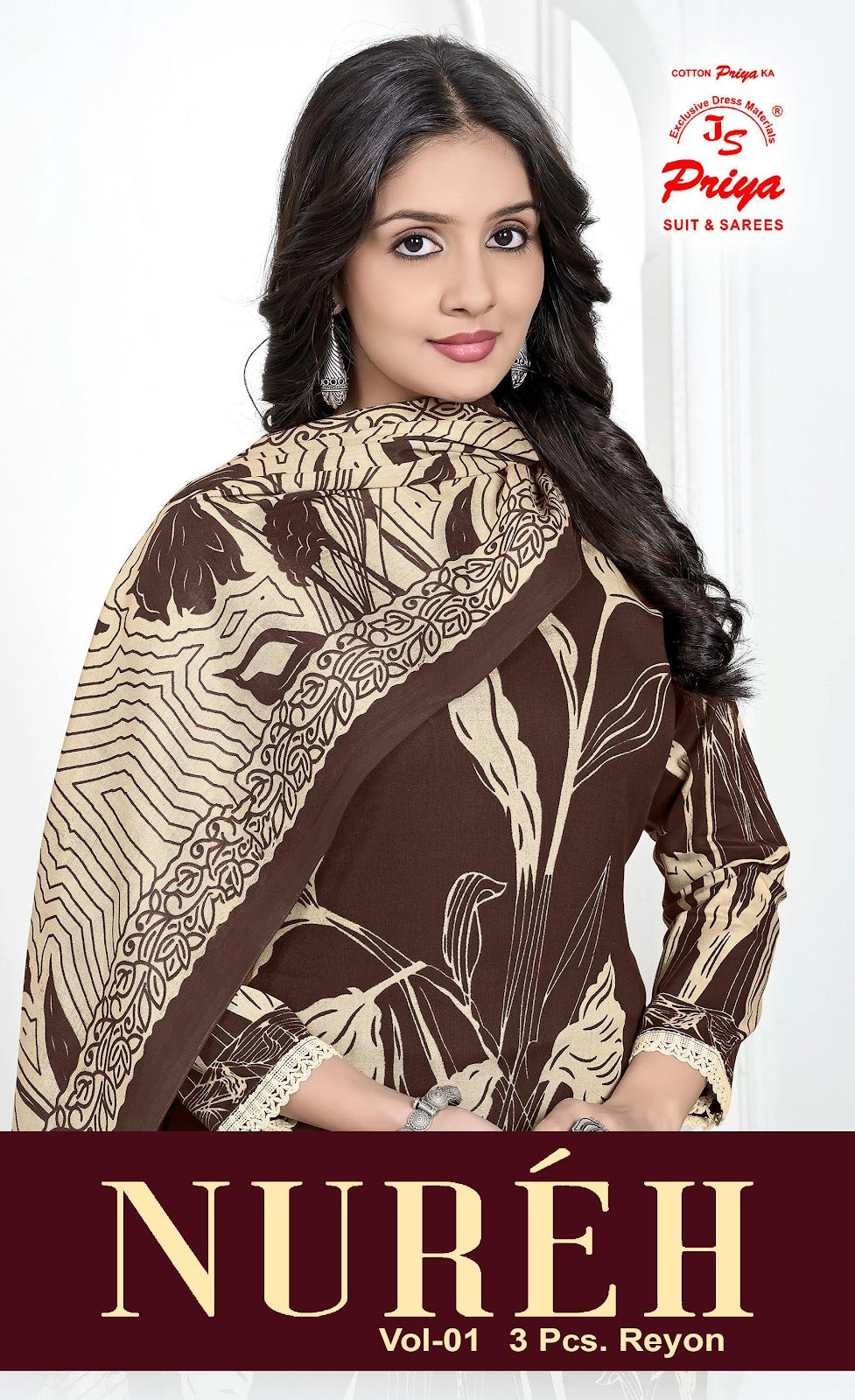 Nureh Vol 1 Js Priya Rayon Pant Style Suits Supplier