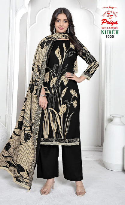 Nureh Vol 1 Js Priya Rayon Pant Style Suits Supplier