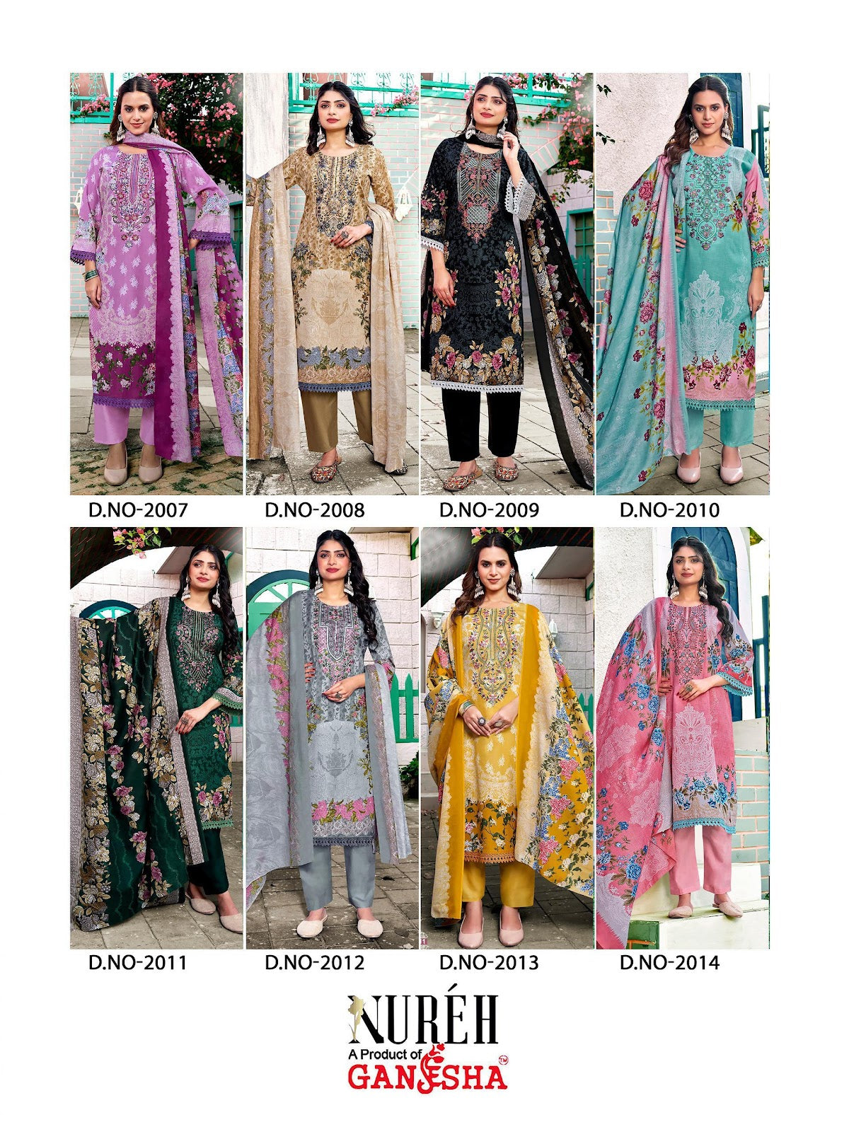 Nureh Vol 2 Ganesha Cotton Karachi Salwar Suits Wholesale Rate