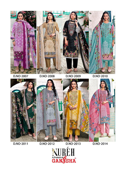 Nureh Vol 2 Ganesha Cotton Karachi Salwar Suits Wholesale Rate