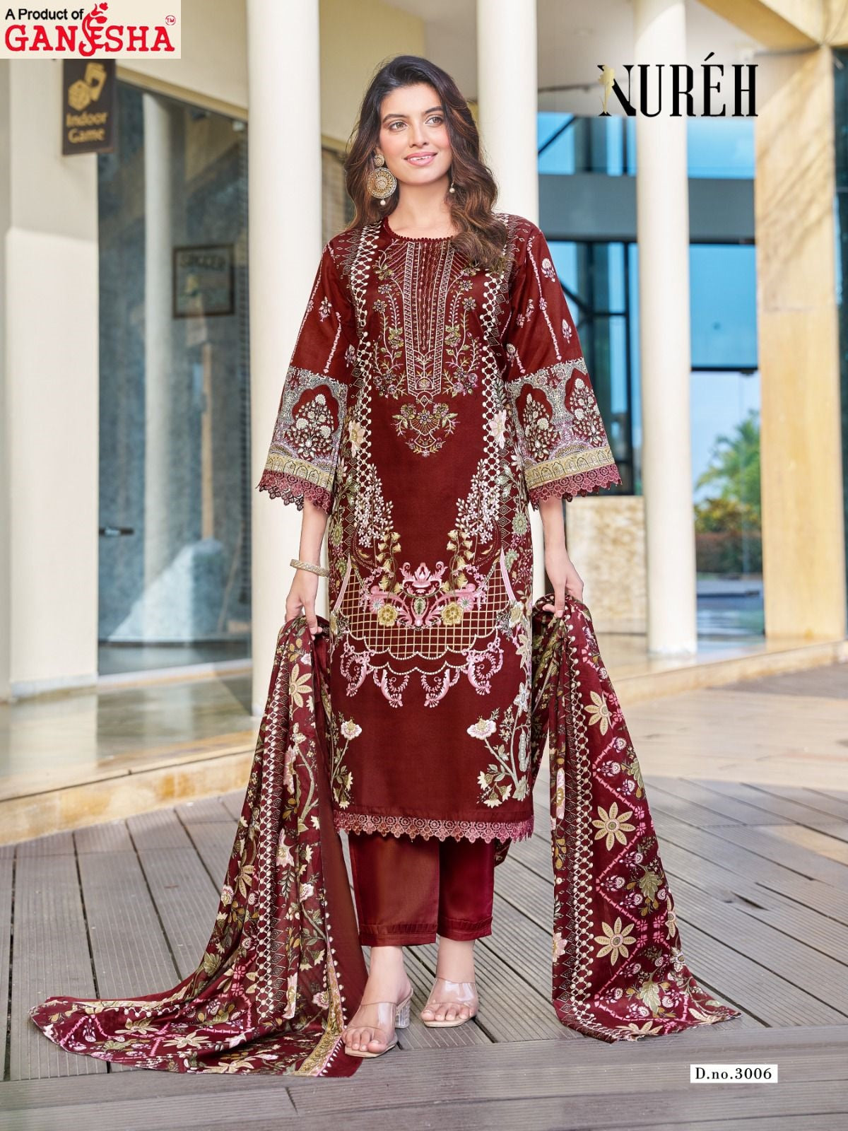 Nureh Vol 3 Ganesha Mix Cotton Karachi Salwar Suits Wholesale Rate