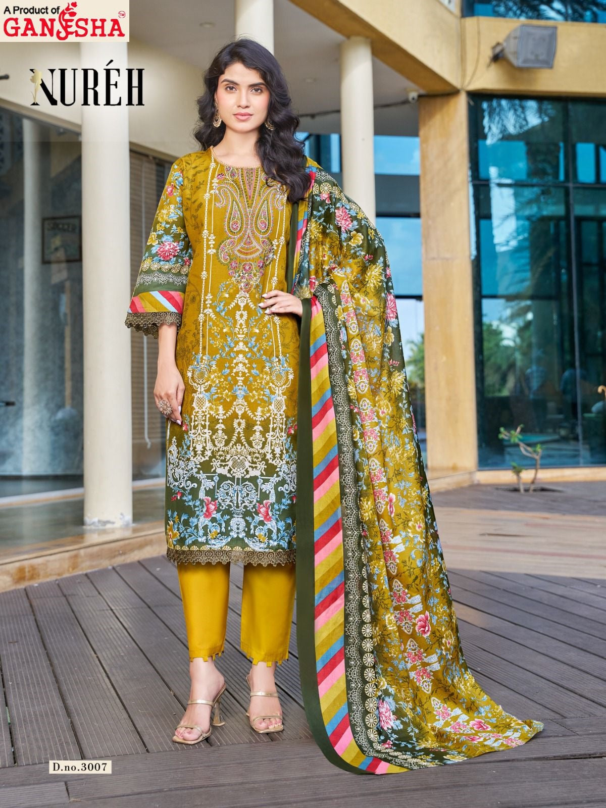 Nureh Vol 3 Ganesha Mix Cotton Karachi Salwar Suits Wholesale Rate