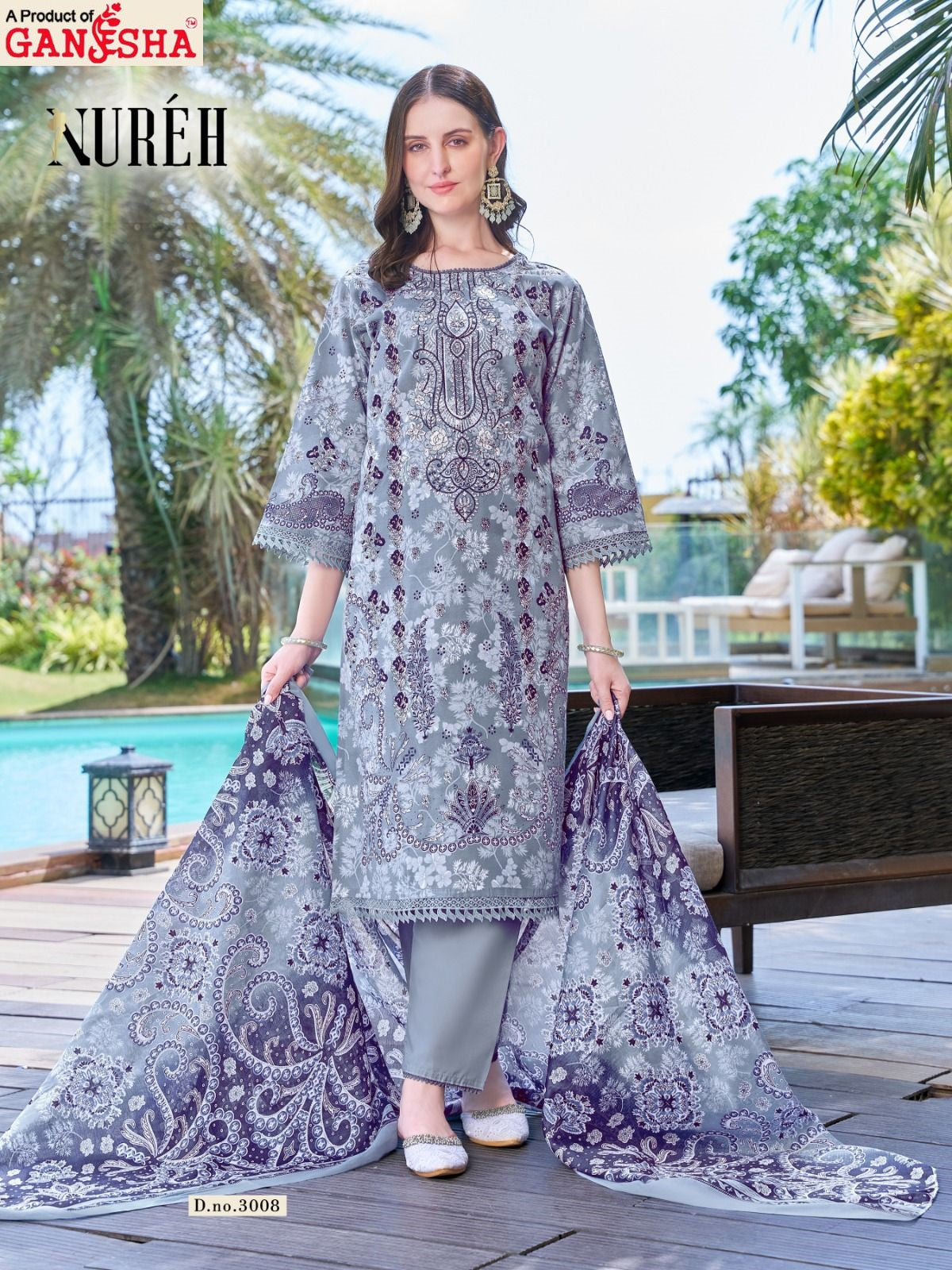Nureh Vol 3 Ganesha Mix Cotton Karachi Salwar Suits Wholesale Rate