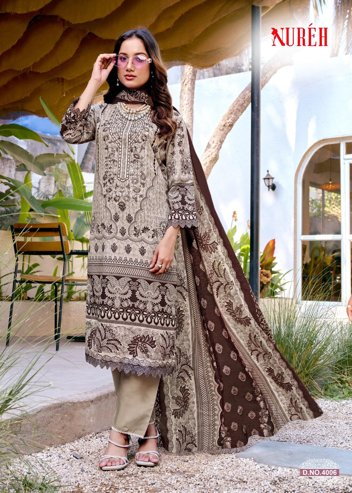 Nureh Vol 4 Ganesha Mix Cotton Karachi Salwar Suits Wholesaler