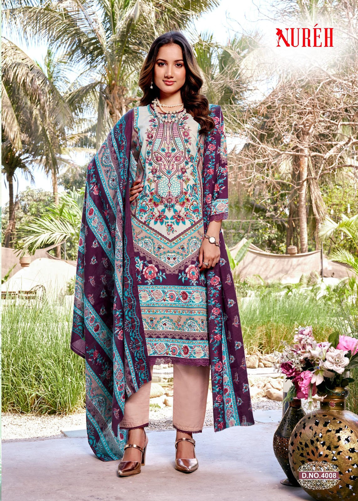 Nureh Vol 4 Ganesha Mix Cotton Karachi Salwar Suits Wholesaler