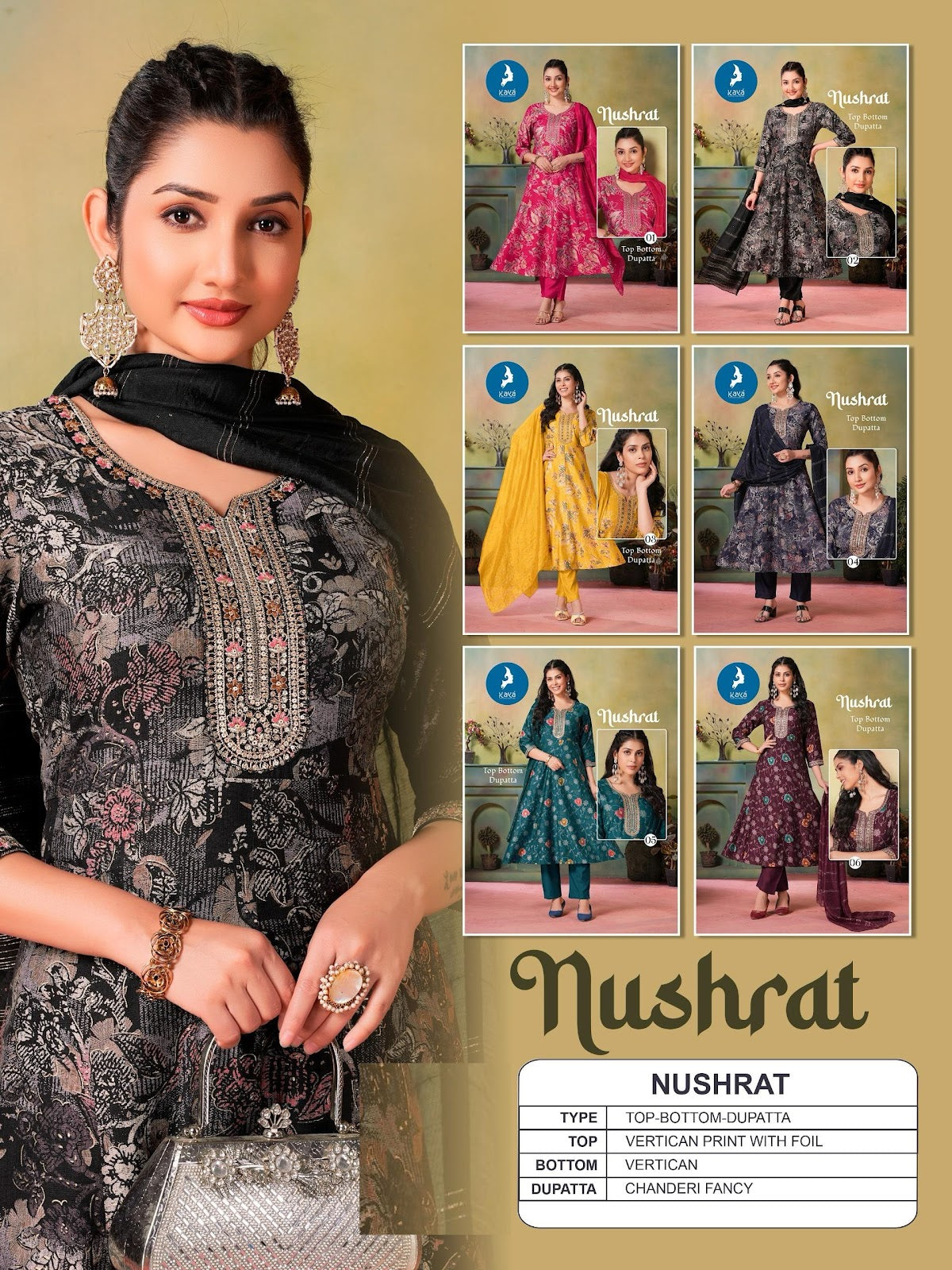 Nushrat Kaya Vertican Readymade Anarkali Suits Wholesaler Gujarat