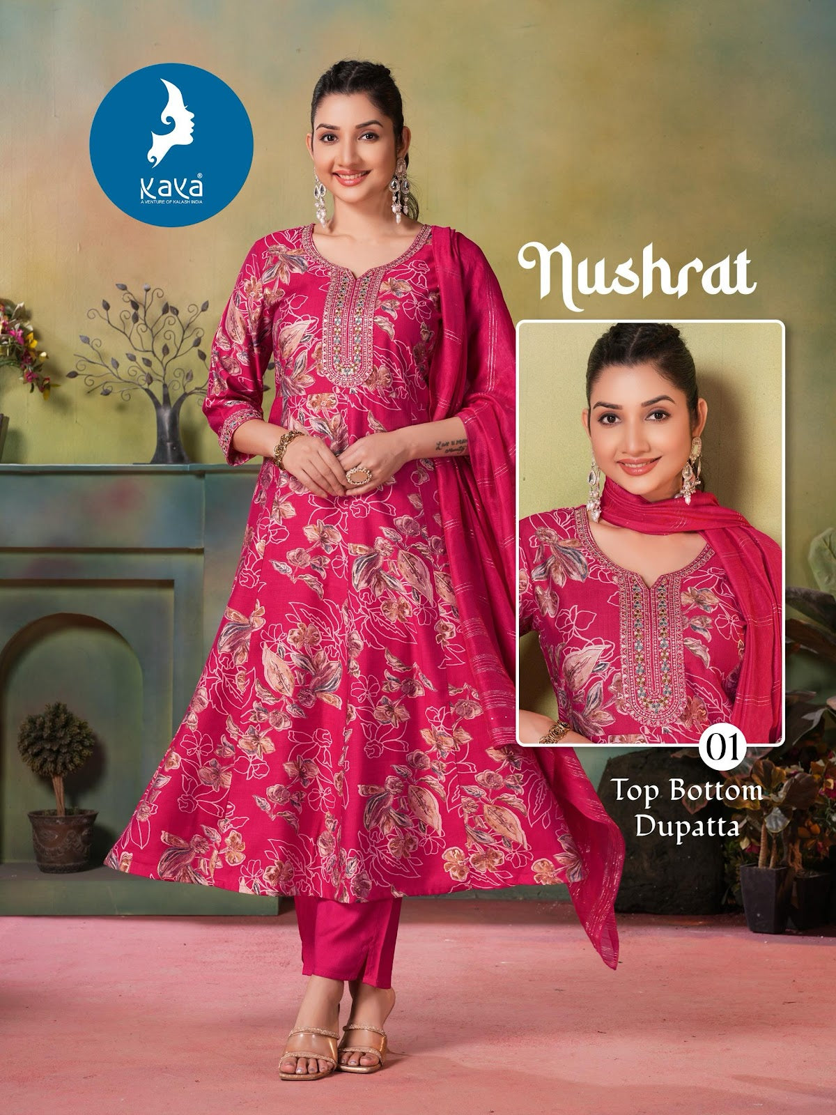 Nushrat Kaya Vertican Readymade Anarkali Suits Wholesaler Gujarat
