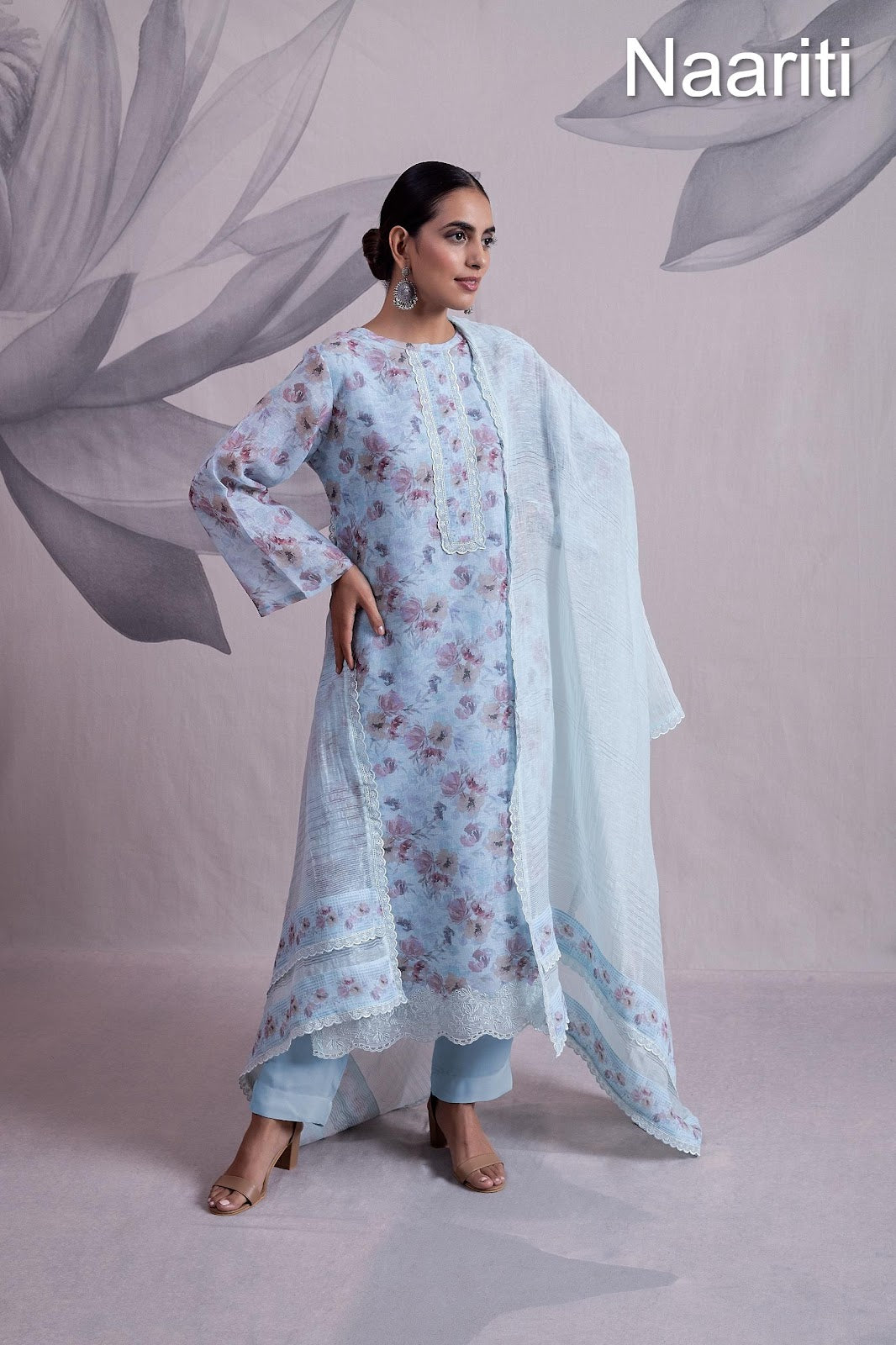 Nusra Naariti Linen Pant Style Suits Supplier Gujarat