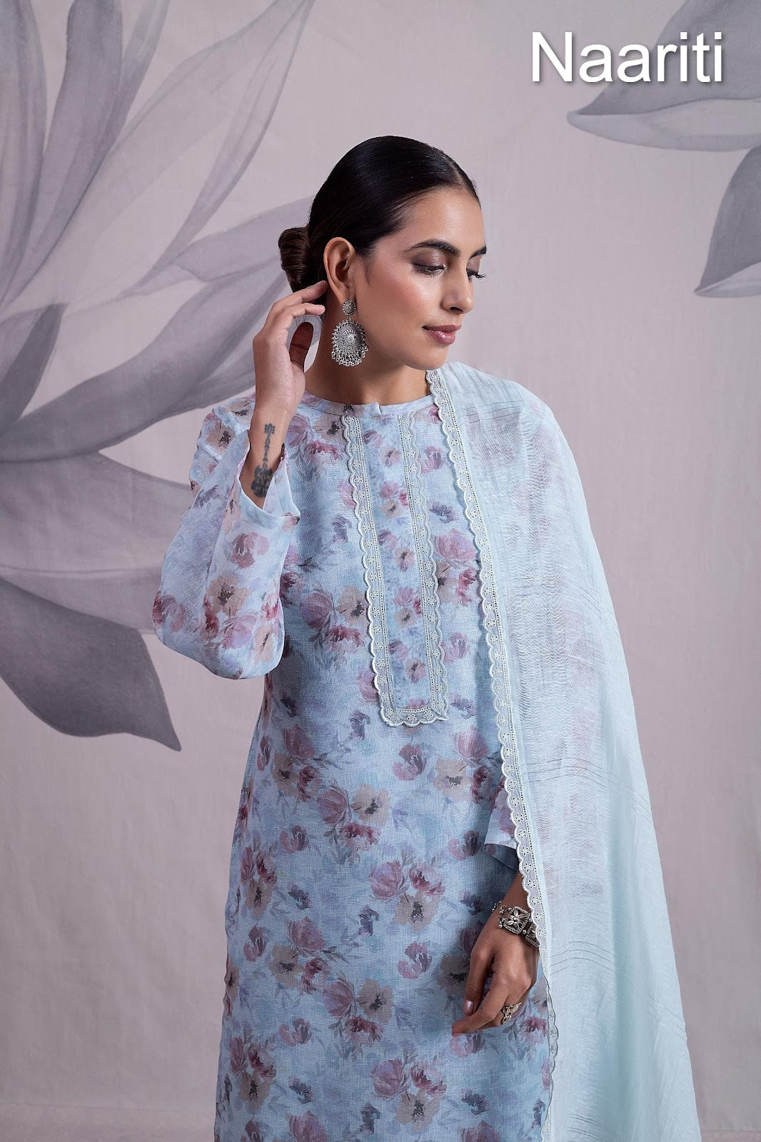 Nusra Naariti Linen Pant Style Suits Supplier Gujarat