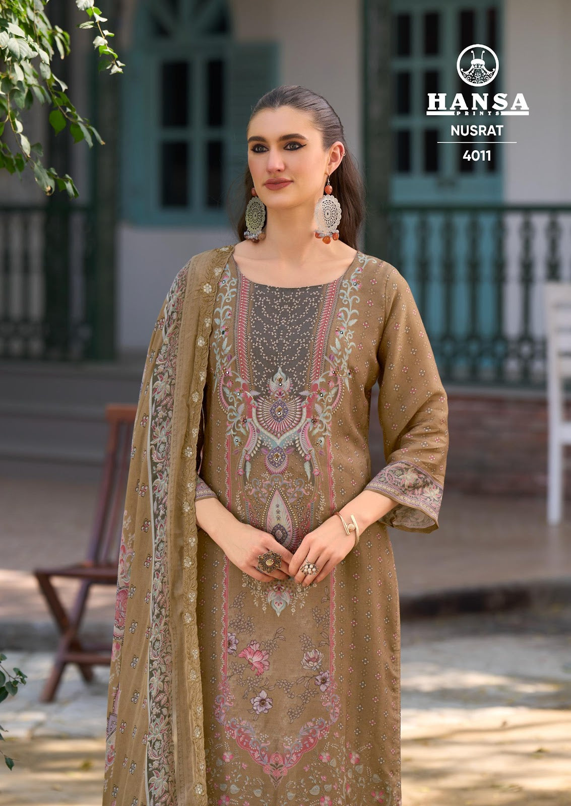 Nusrat 4011 Hansa Prints Silk Salwar Suits Exporter