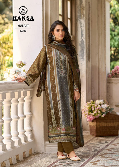 Nusrat 4017 Hansa Prints Silk Salwar Suits Supplier