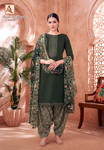 Nusrat E Patiyala Edition 16 Alok Pure Zam Karachi Salwar Suits Wholesale