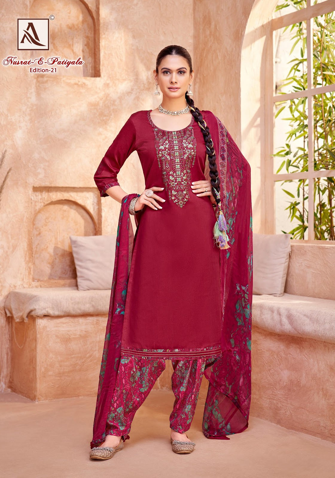 Nusrat E Patiyala Edition 21 Alok Pure Zam Karachi Salwar Suits Wholesaler