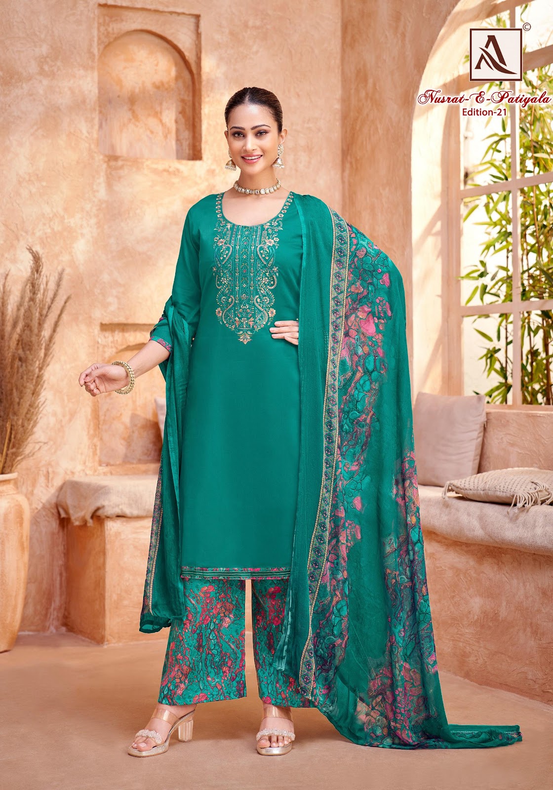 Nusrat E Patiyala Edition 21 Alok Pure Zam Karachi Salwar Suits Wholesaler