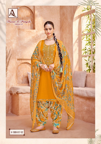 Nusrat E Patiyala Edition 21 Alok Pure Zam Karachi Salwar Suits Wholesaler