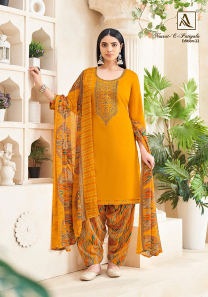 Nusrat E Patiyala Edition 22 Alok Pure Jam Karachi Salwar Suits Manufacturer India