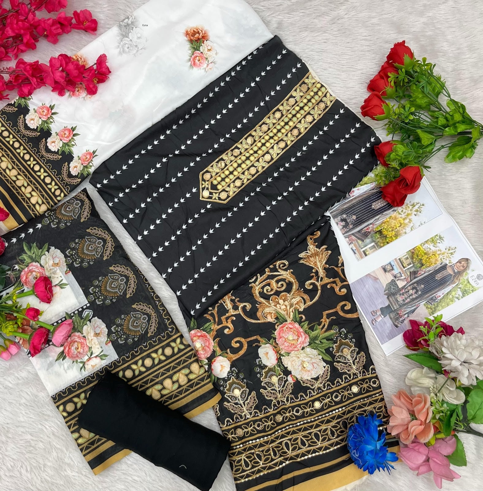 Nusrat Ezra Muslin Karachi Salwar Suits Manufacturer