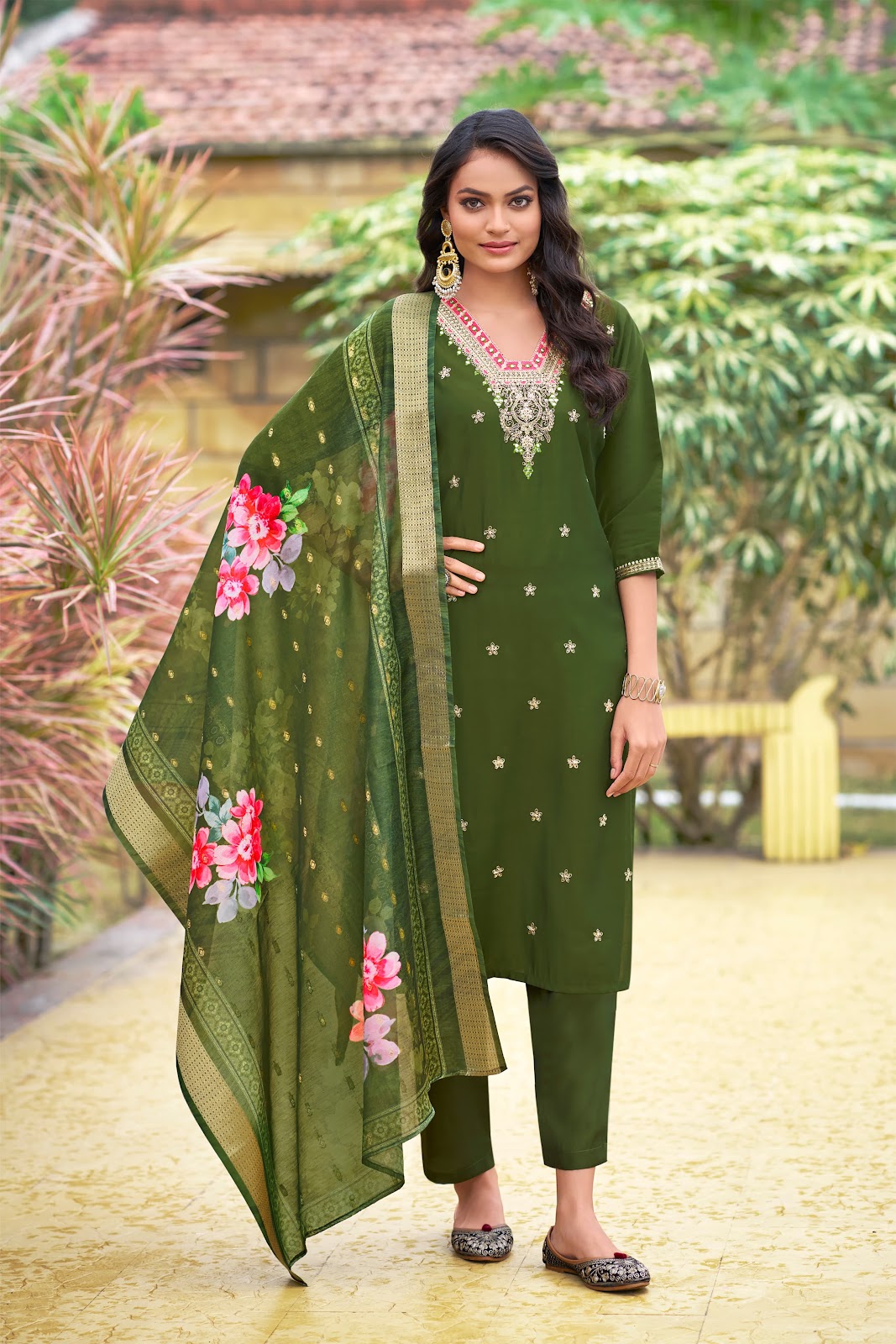 Nusrat Ossm Roman Silk Readymade Pant Style Suits Supplier