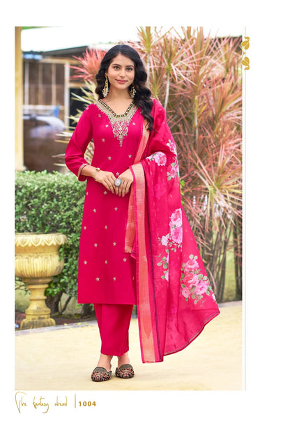 Nusrat Ossm Roman Silk Readymade Pant Style Suits Supplier