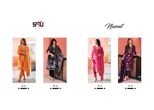 Nusrat S4U Organza Readymade Pant Style Suits