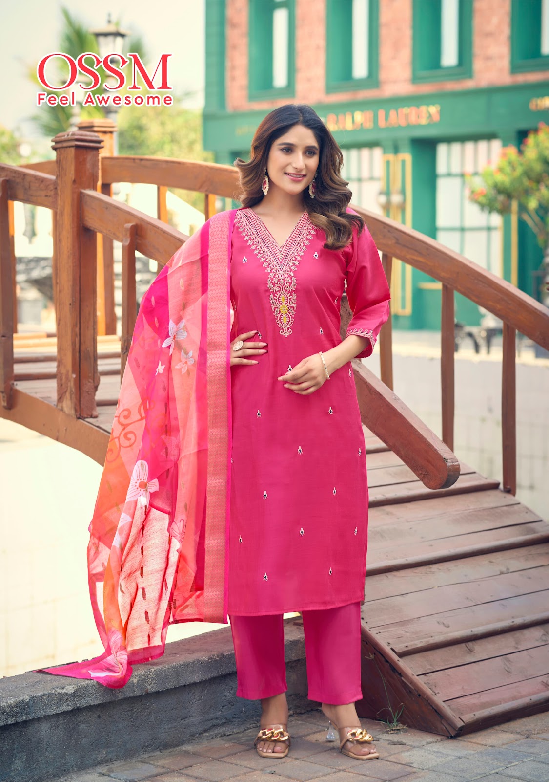 Nusrat Vol 2 Ossm Roman Silk Readymade Pant Style Suits Supplier Ahmedabad