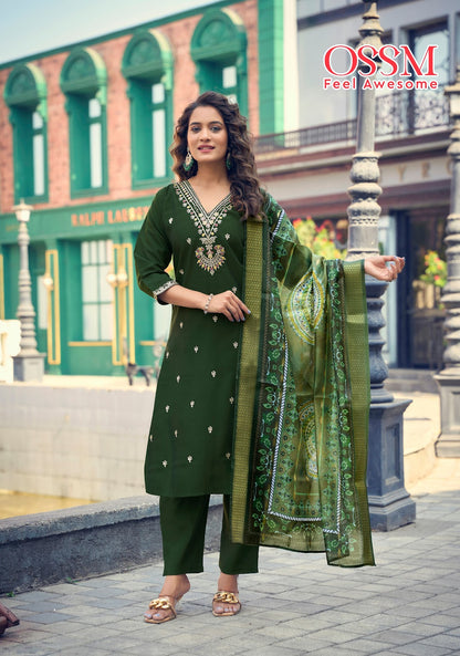 Nusrat Vol 2 Ossm Roman Silk Readymade Pant Style Suits Supplier Ahmedabad